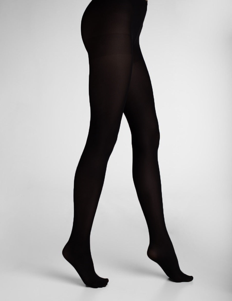 Black tights 40 den semi sheer biodegradable Aloe Vera hosiery ladder free tights