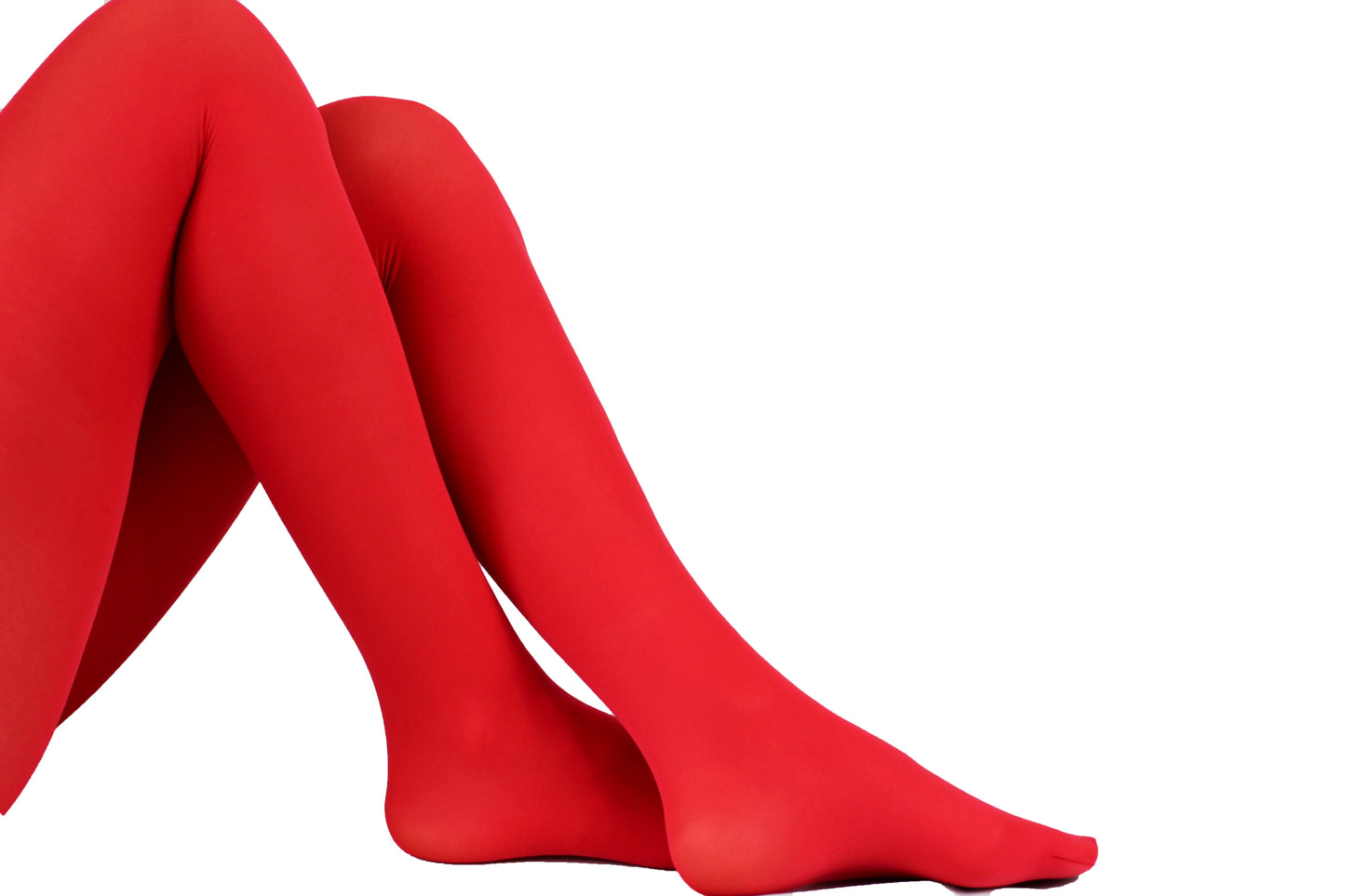 Red tights 40 den semi sheer biodegradable Aloe Vera hosiery ladder free tights