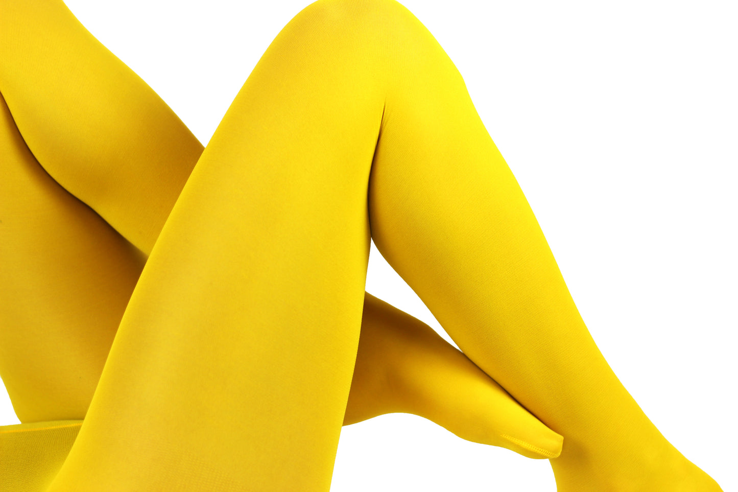 Yellow tights 40 den semi sheer biodegradable Aloe Vera hosiery ladder free tights