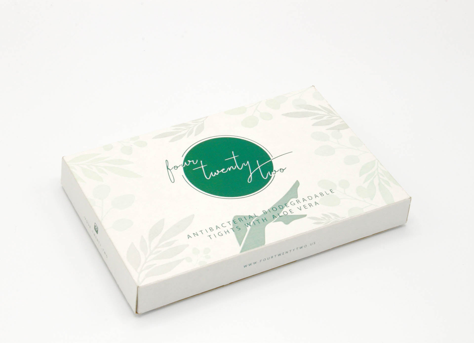 FSC packaging Amni Soul Eco 40 den semi sheer biodegradable Aloe Vera hosiery tights